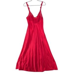 Victoria's‎ Secret Gold Label Satin Maxi Slip Gown Large Lace Y2K Valentine's